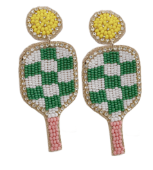 Pickleball Earrings - Beaded